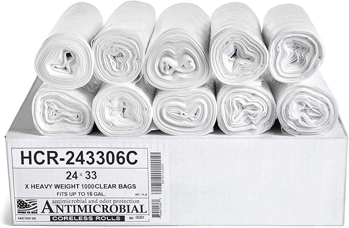 Aluf Plastics High Density Trash Bags, 16 Gallon, 6 Micron,