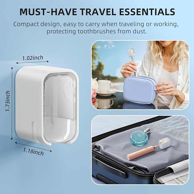 Travel Toothbrush Head Cover 2PCS, Electric Toothbrush Covers Caps, Ventilated