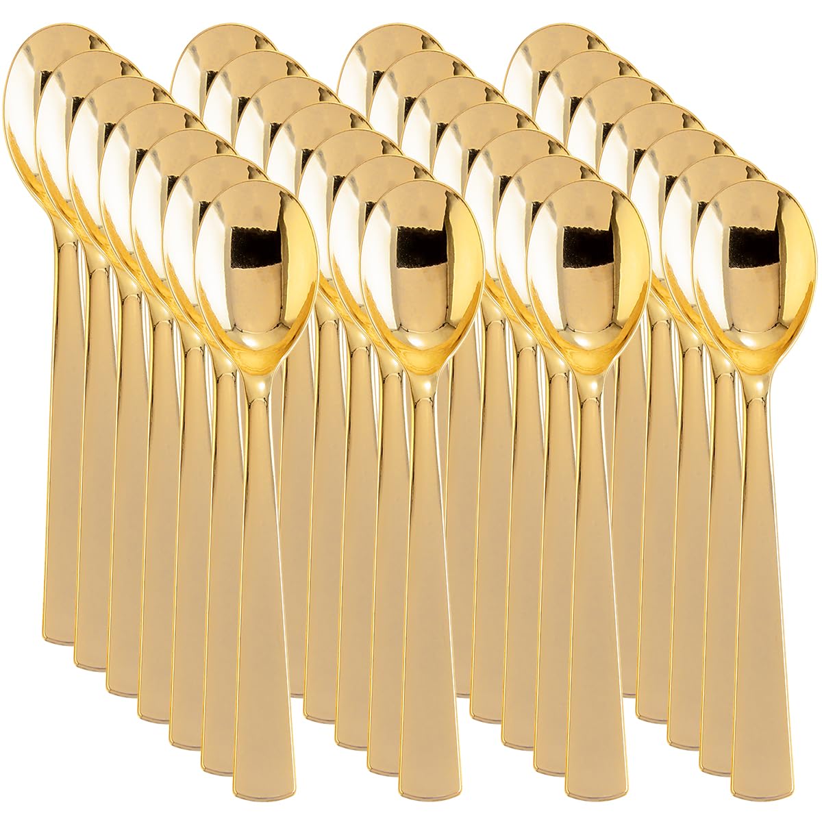 Liacere 360Pcs Plastic Spoons - 6.7 inch Heavy Duty Plastic Spoons-Heavyweight Gold Disposable Spoons-Gold Silverware for Halloween &Chrismas And Daily Using&Thanksgiving