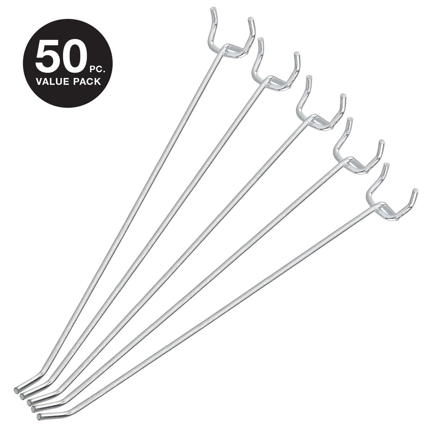 Neiko 53104A 8” Pegboard Hook Organizer Kit, 50 Pack, Hanging Hooks Set for Garage Organization, Great for Wall Hanging and Shelving, Tool Storage, Craft Organizing