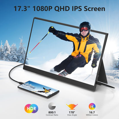 15.6inch Portable Monitor,1080P USB-C HDMI Second External Monitor for Laptop,PC,Mac Phone,PS,Xbox,Swich,IPS Ultra-Thin Zero Frame Gaming Display/Premium Smart Cover