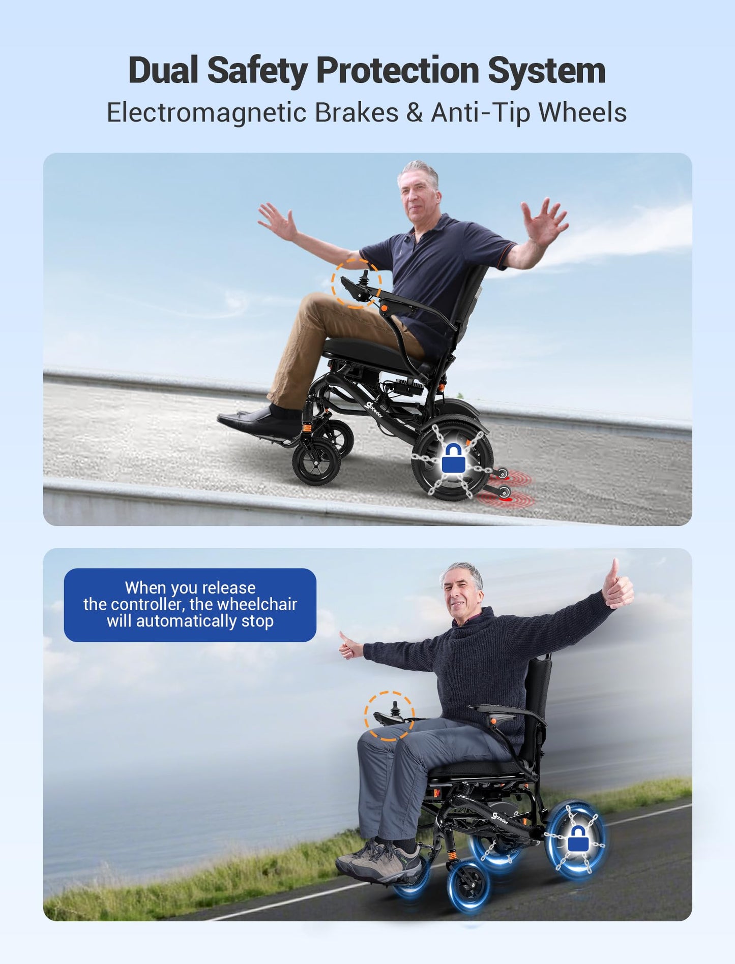 Aotedor 37lbs Lightweight Carbon Fiber Electric Wheelchairs for Adults 30 Miles Long Range Foldable Motorized Wheelchair with Dual 12Ah Batteries & Dual Motors,Intelligent Portable Airline Approved