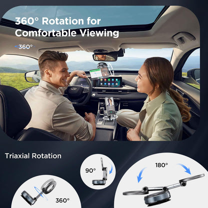 MSXTTLY Vacuum Magnetic Phone Holder for Car, 2025 Vmag-S1, Suction Phone Mount 360° Rotatable, Foldable & Adjustable, for iPhone 17 Pro MAX 16 15 14 13 12 & Android, Black