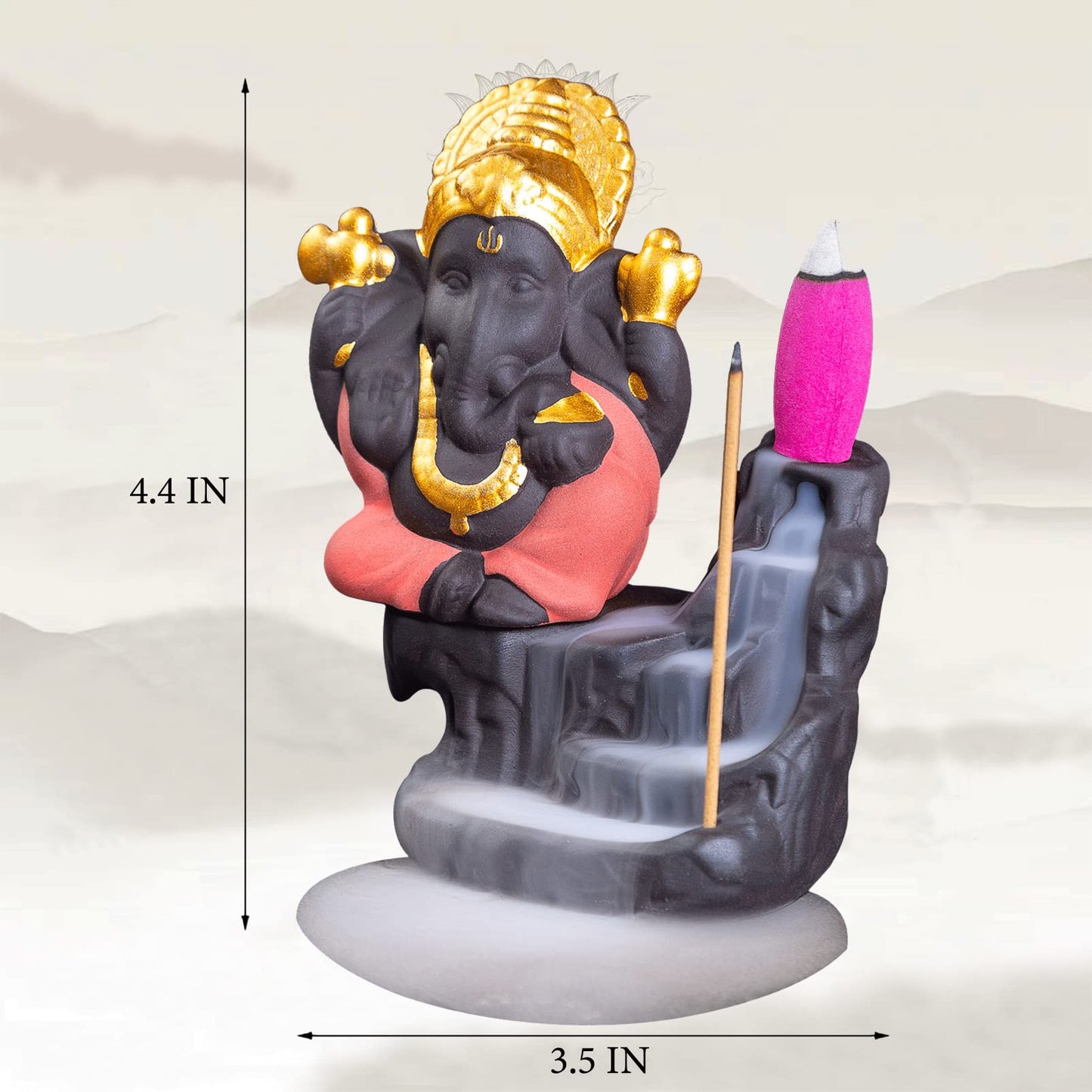 Little Ganesha Statue,Ganapati Ganesh Statue in Incense Holders-Ganpati Idol,Ganesa Statue,Ganesha Figurine,Elephant God,Elephant Buddha,Lord of Success-Ceramic Ganesha Pottery Ganesha-for Home Decor