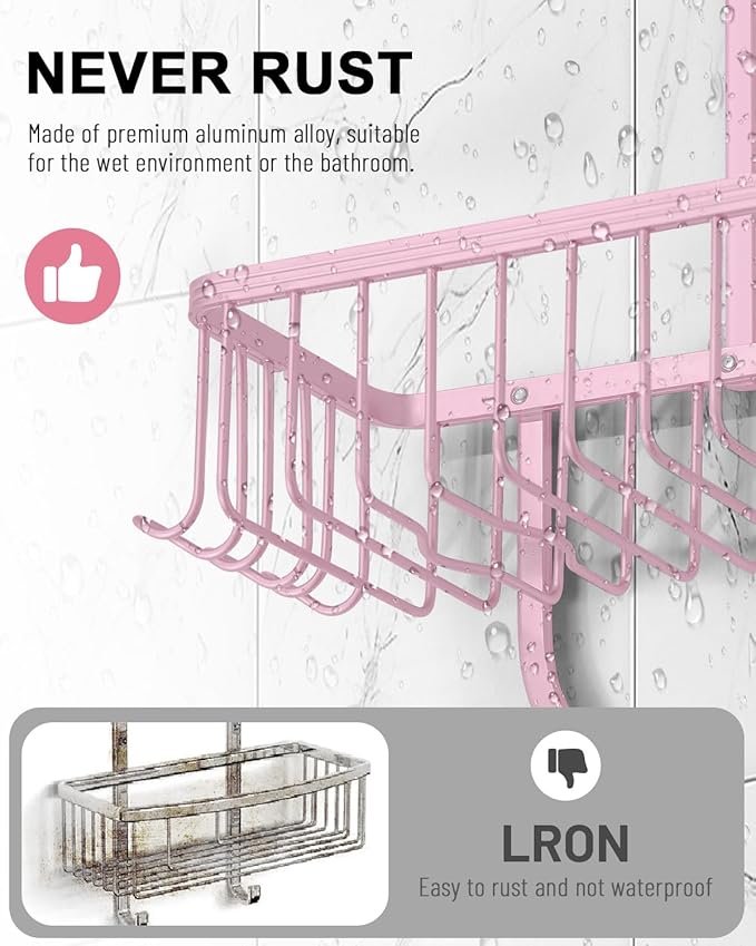 Pink Shower Caddy for Bathroom