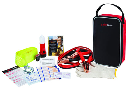 Justin Case Commuter Portable Roadside Emergency Car Kit with Heavy-Duty Jumper Cables & 365-Day Roadside Assistance