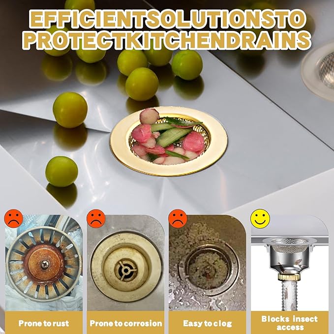 RQYEKDO Kitchen Sink Strainer Stainless Steel