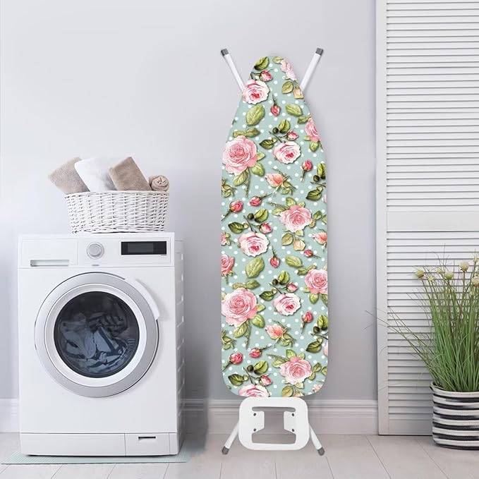 Pink Rose Ironing Board Cover Pad Cover Scorch Stain Resistant Ironing Board