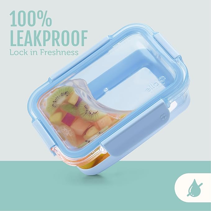 Ello Duraglass 3.4 Cup Meal Prep Sets 10Pc, 5 Pack Set- Glass Food Storage