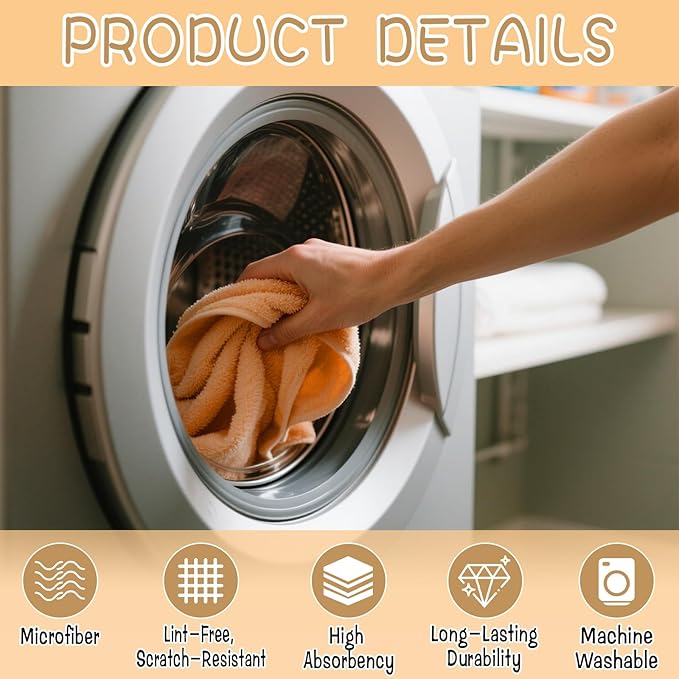 6 Pack Extra Large Microfiber Cleaning Cloths 20"x30", Lint-Free Reusable Towels