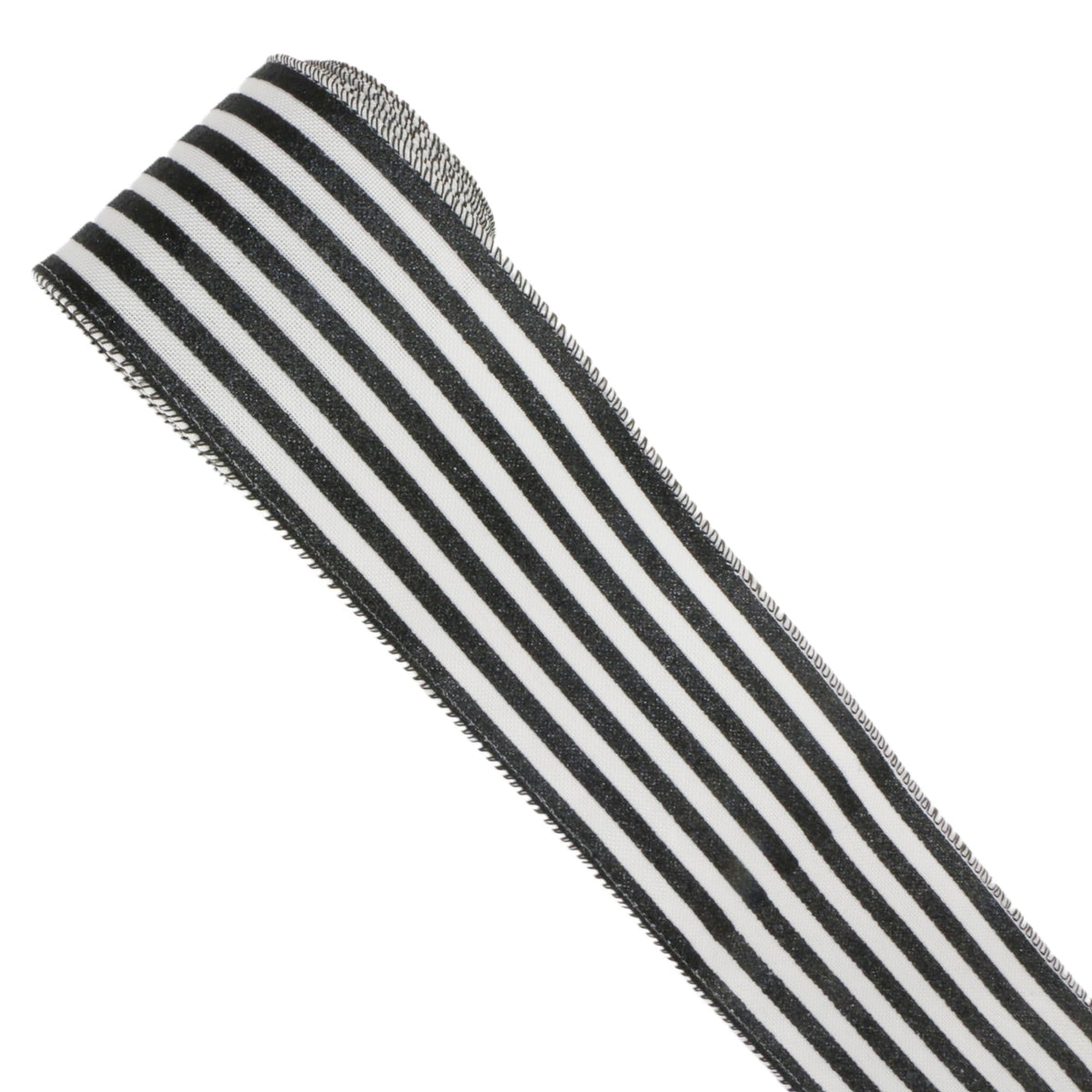 Meseey Black White Glitter Stripe Wired Ribbon 2.5 Inch 20Yards, All-Season Decor Ribbon for Xmas Tree Wedding Birthday Gift Craft