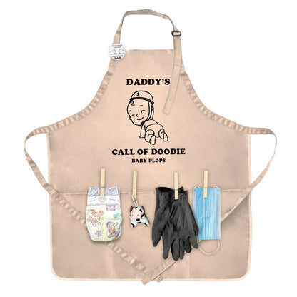 MUNIFICENCE Daddys Call Of Doodie Beige Apron Great Gift for New Dad to be