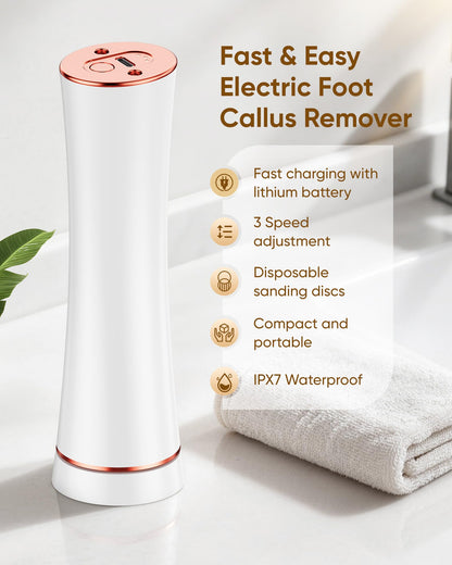 Electric Foot Callus Remover, 3-Speed Rechargeable Cordless Electronic Foot File with Moisturizing Balm, Electric Callus Remover Kit for Dead Skin, Birthday & Mothers Day Gifts for Women Mom