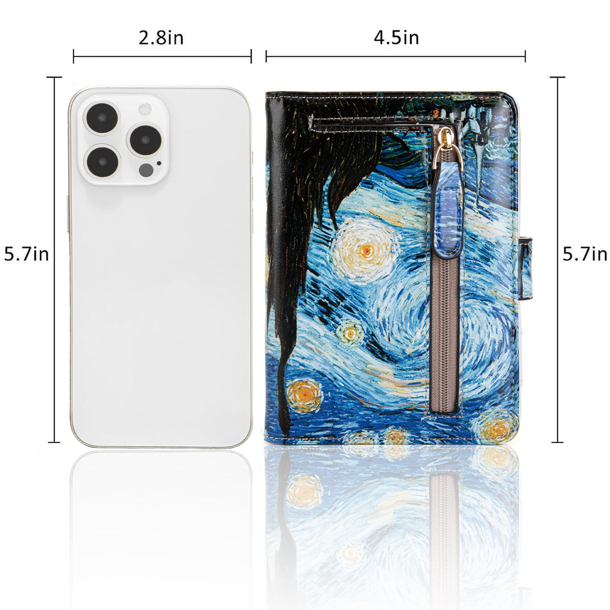 Passport Holder for Travel Essentials, RFID Blocking Passport Wallet Cover with Magnetic Closure, Passport Book Holders for Women and Men (Van Gogh The Starry Night)