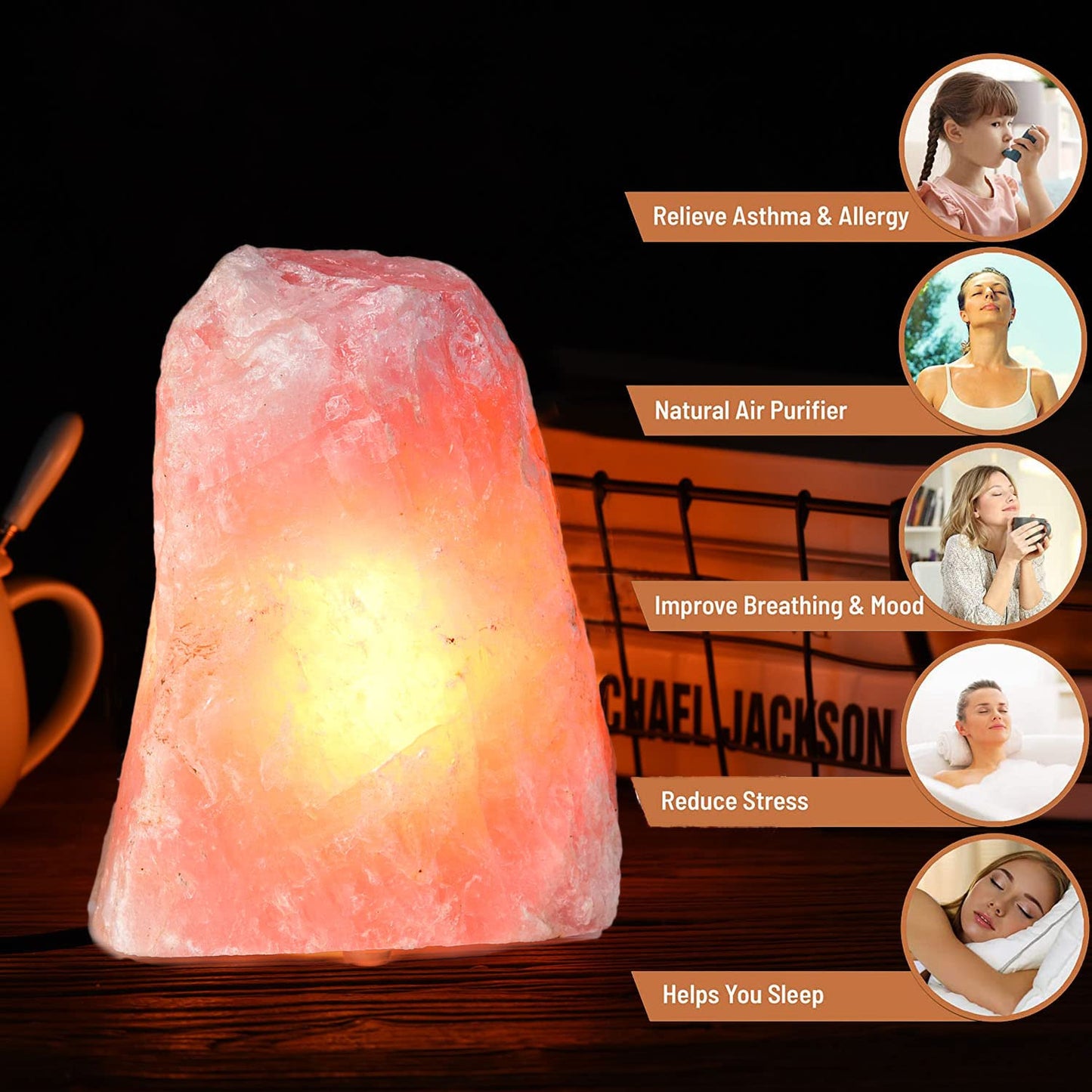 JIC Gem 4-6 lbs Rose Quartz Crystals Lamp, Natural Crystal Night Light Lamp Hand Carved Pink Table Lamp Home Decoration 5-7"
