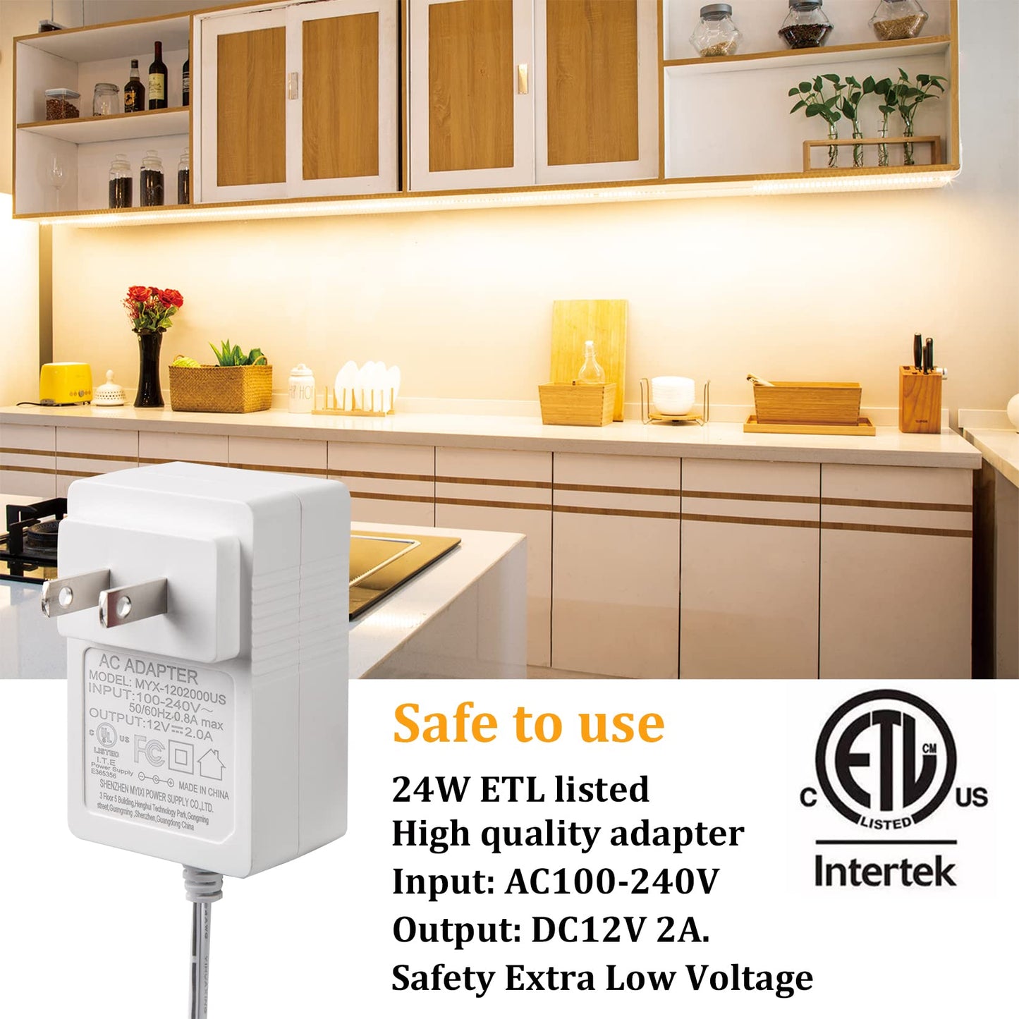 WOBANE Under Cabinet LED Lighting Kit, 6 PCS Dimmable LED Strip Lights with Remote Control Dimmer, 24W Adapter, Hidden 2700K Warm White Set, Bright 1500lm, Timing, Kitchen, Counter, Shelf, Showcase