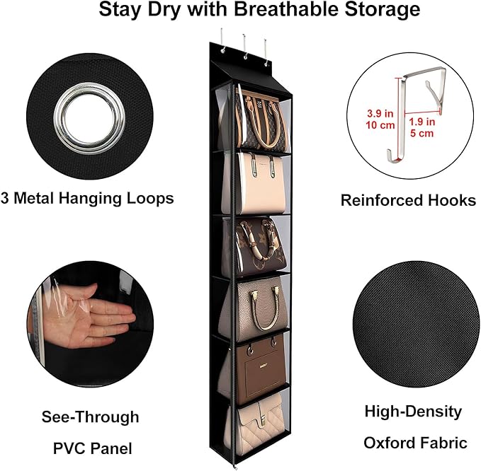 Lirex Over The Door Purse Organizer & Purse Shelf