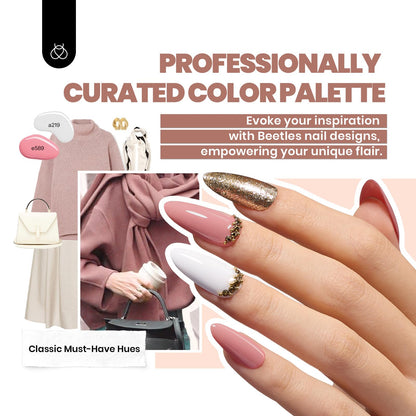 Beetles Gel Nail Polish Kit with U V Light - 80Pcs Fall Nail Fest Color Enchantment 55 Colors Gel Polish Starter Kit with Base Top Coat DIY Nails Stickers Manicure Tools Gift for Women Teens Girls