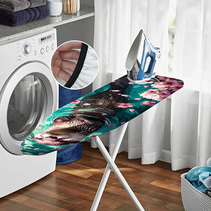 Nuxovilar Otter with Cherry Blossoms Ironing Board Cover, This Cover Fits Most