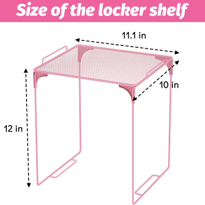 School Locker Organizer, Pink to School Essentials Locker Accessories for Girls, Locker Set Includes Locker Shelf, Locker Mirror, Whiteboard (Pink)