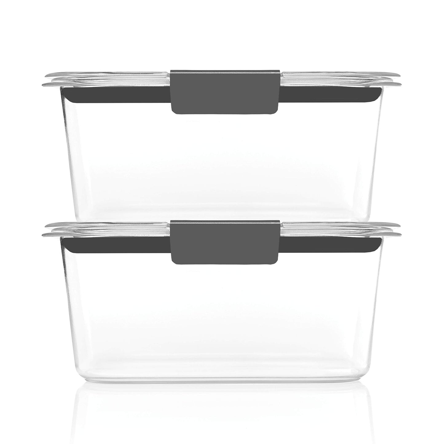 Rubbermaid Brilliance BPA-Free Food Storage Containers, Medium Deep, 4.7 Cup, 2-Pack, Airtight & Leak-Proof, Microwave & Dishwasher Safe