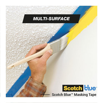 ScotchBlue Multi-Surface Premium Masking Tape, 36 mm x 41 m, 4 Rolls/Case - Scotch Adhesive Blue Painters Tape, For Painting and Decorating, Indoor & Outdoor, Sticks Well, 70% PEFC