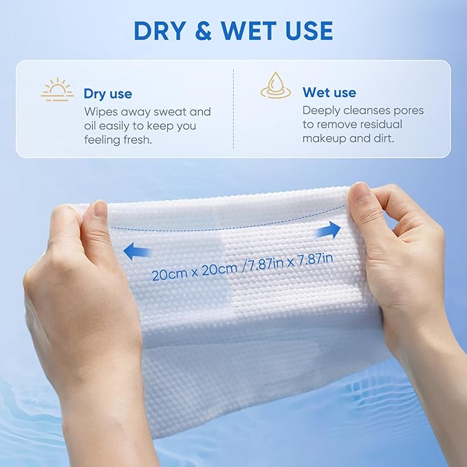 Disposable Face Towels, Biodegradable Ultra Soft Washcloths