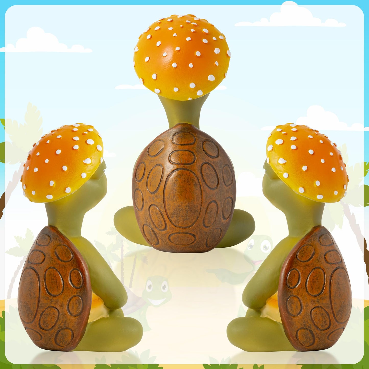 CYjorkbgg Meditation Turtle Resin Statue - Yoga Meditation Turtle Statue for Desk Living Room Resin Figurine for Home Patio Office Decoration Cute Plant Statues for Tabletop Garden Backyard Decor