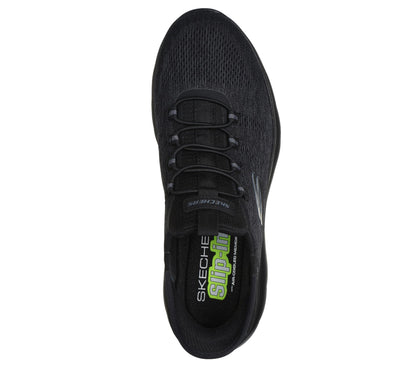 Skechers Men's Summits Key Pace Hands Free Slip-in Sneaker, Black Mesh, 10 UK