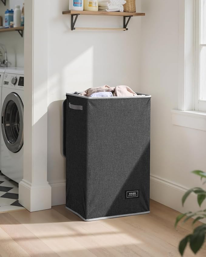 SOLEDI Laundry Hamper with Lid 90L Large & Tall Collapsible Laundry Basket