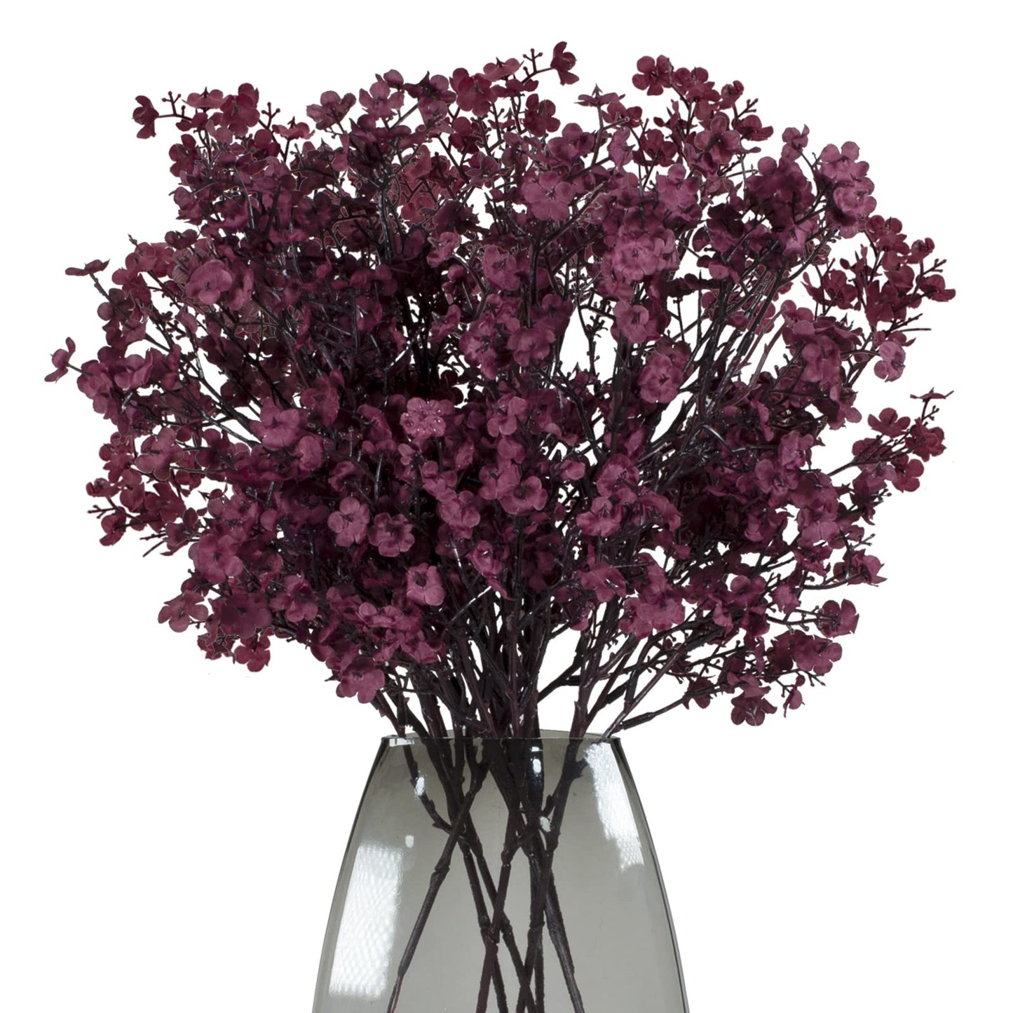 maoodoo Babys Breath 8 Bundle Real Touch Artificial Flowers Fake Silk Flower Gypsophila Wedding Party Decoration Home Decor(Burgundy)