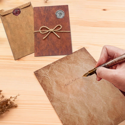 Daily Treasures 40Pcs Vintage Writing Paper and 20 Envelopes Set with 20 Wax Seal Stickers&Adhesive Strips,Unique A5 Stationary Paper and Envelopes Set for Gifts Wedding Birthday Greeting Card(100GSM)