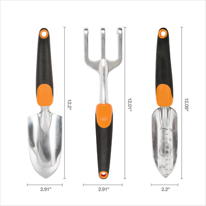 Fiskars 384490-1002 Garden Scratch Tool Set, Recyclable Package, Black/Orange