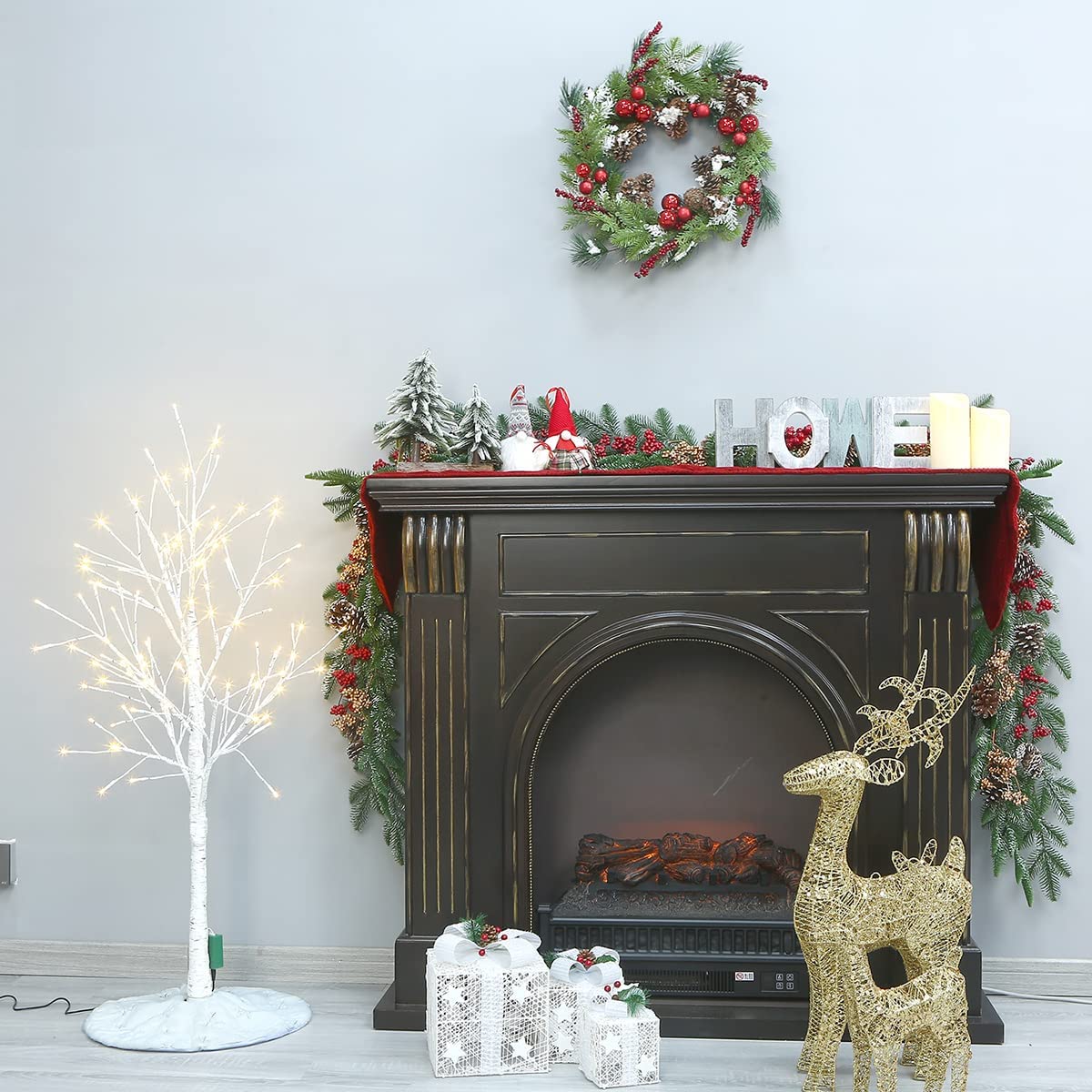 Sattiyrch Small Christmas Tree Skirt 18in, with Silver Snowflakes, Faux Fur White Xmas Tree Skirt for Christmas Tree (Silver Snowflakes, 18in)