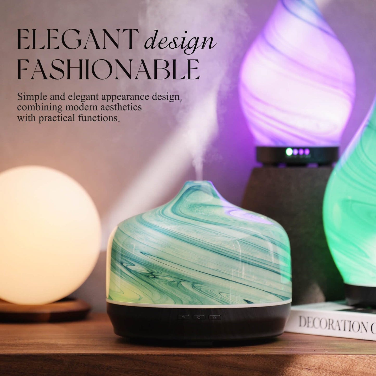 Porseme 500ml Essential Oil Diffuser, Aroma Ultrasonic Humidifier with Remote Control, BPA Free, Auto Shut-Off, Timer Setting for Large Room Sleeping Yoga