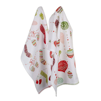 DII Holiday Dish Towels Christmas Kitchen Décor, 18x28, Holiday Trimmings, 2 Piece