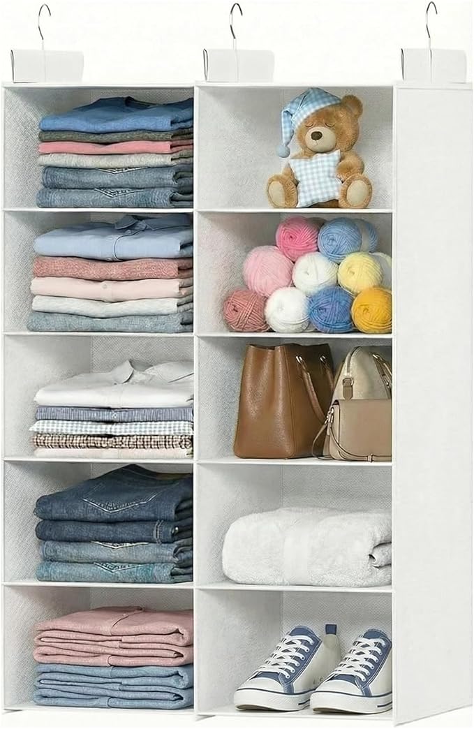 White 5-Tier Hanging Closet Storage Organizer