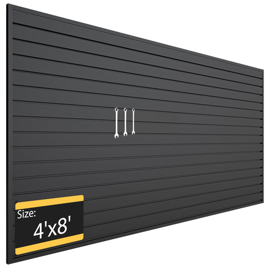 RORA Slat Wall Paneling Garage Slat Wall Storage Systems 4x8 ft Slatwall Black Heavy Duty Satwall for Tool Organization ,Pvc SlatWall Panels,Fits for Storage and Display
