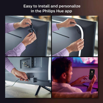 Philips Hue Gradient LED LightStrip 65in (Sync with TV, Music and Gaming), Hue Hub & Hue Sync Box Required