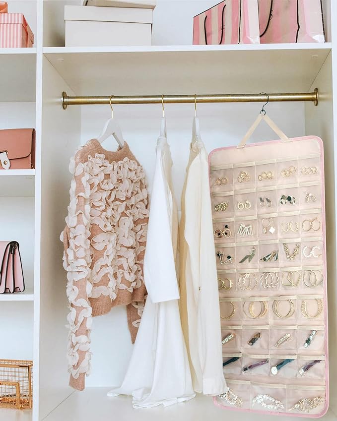 BAGSMART Hanging Jewelry Organizer Storage Roll