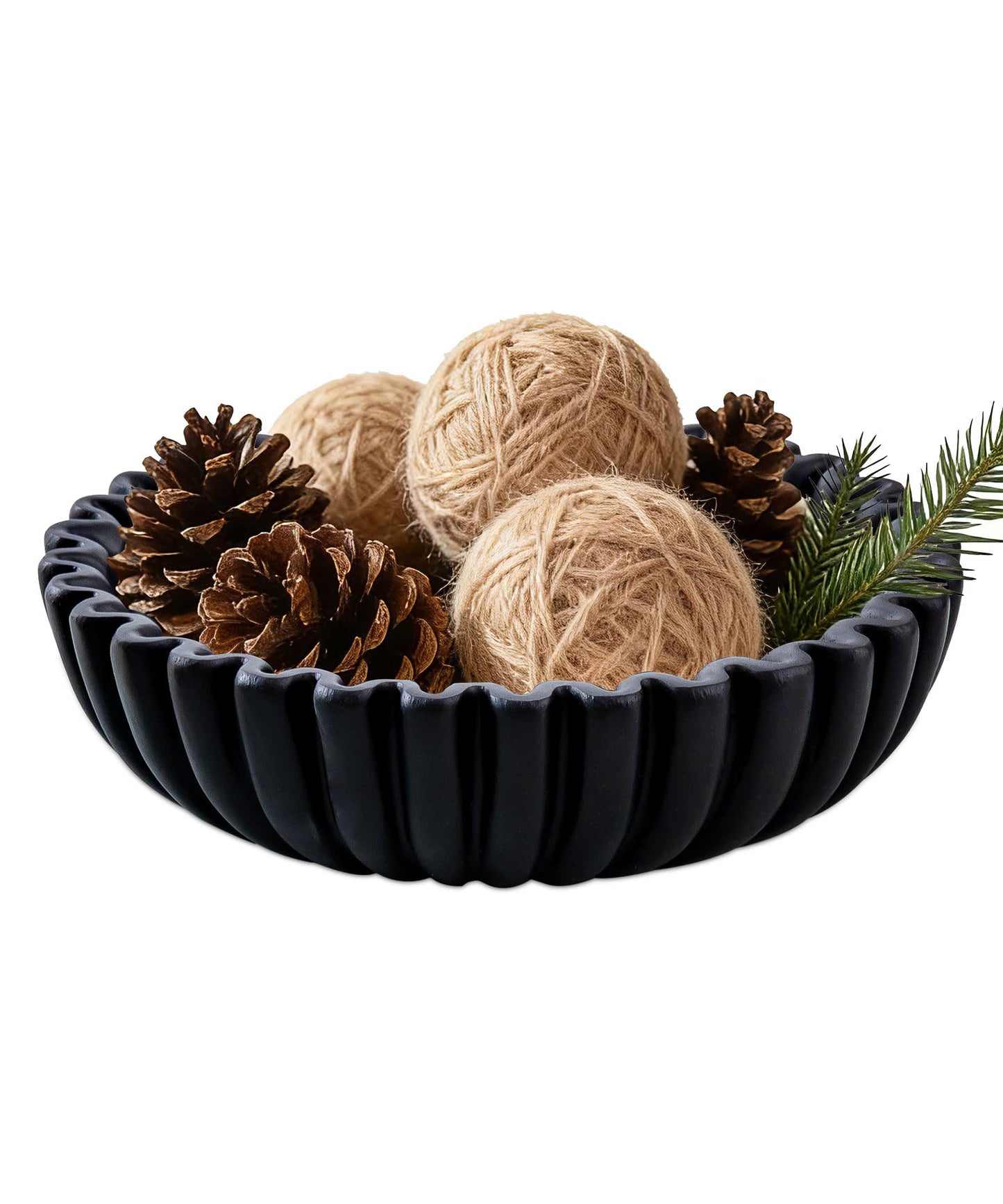 Zielozod Large Decorative Bowl for Home Decor,Decorative Fruit Bowl for Kitchen Counter, Table Centerpieces, Modern Key Bowl for Entry Table, Coffee Table(Black)