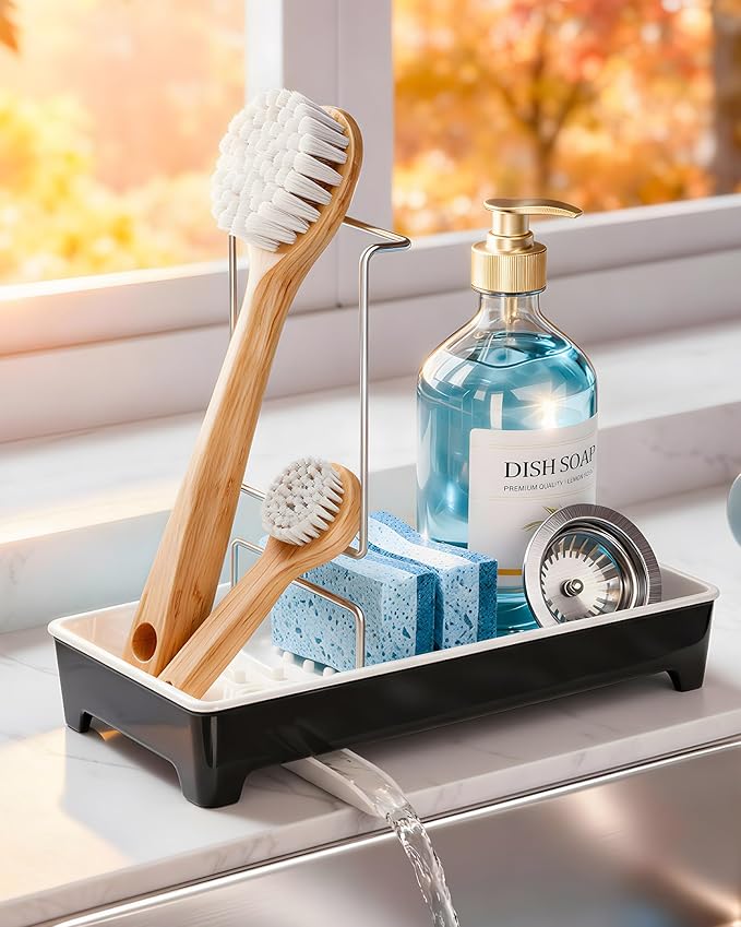 Minimalist Sink Caddy, Rustproof Sponge Holder