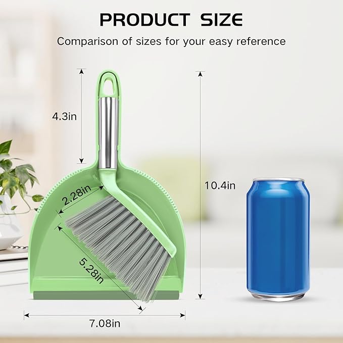 NACENA Mini Broom and Dustpan Set, Small Dust Pan and Brush Set