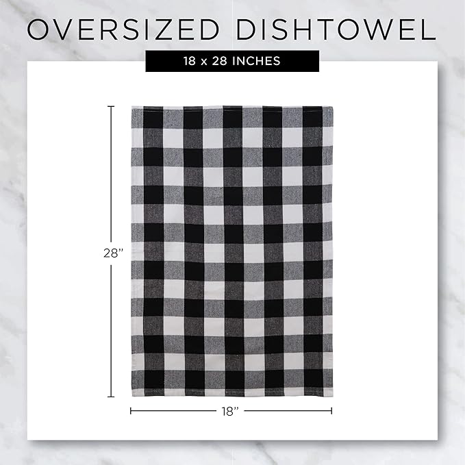 DII Cotton Dish Towel Set Damask Print, Tango Red