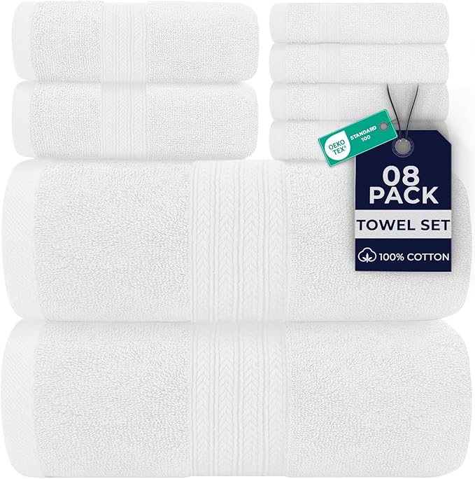 DAN RIVER 8 PC Luxury Bath Towels