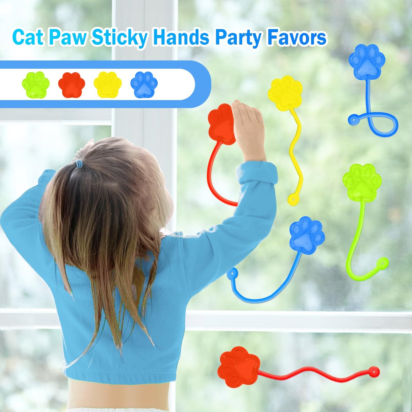 Valentines Sticky Hands Bulk 48PCS Valentines Day Gifts for Kids Classroom Prizes Valentines Party Favors for Kids Stretchy Heart Sticky Hand Toy Valentines Day Goodie Bag Stuffers Kid Party Supplies