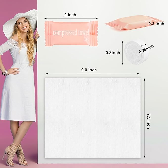 150Pcs Compressed Towel Tablets, Portable Mini Compressed Towels, Disposable
