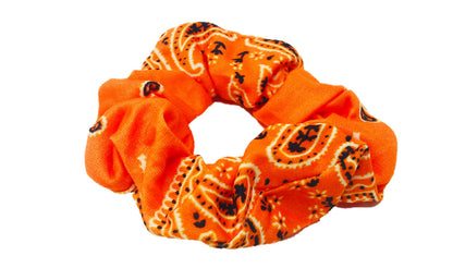 Shimmer Anna Shine Fall & Halloween Orange Knotted Bandana & Bunny Ear Headbands & Scrunchie 3 Pack Set – Soft Cotton-Spandex, One‑Size Women & Girls