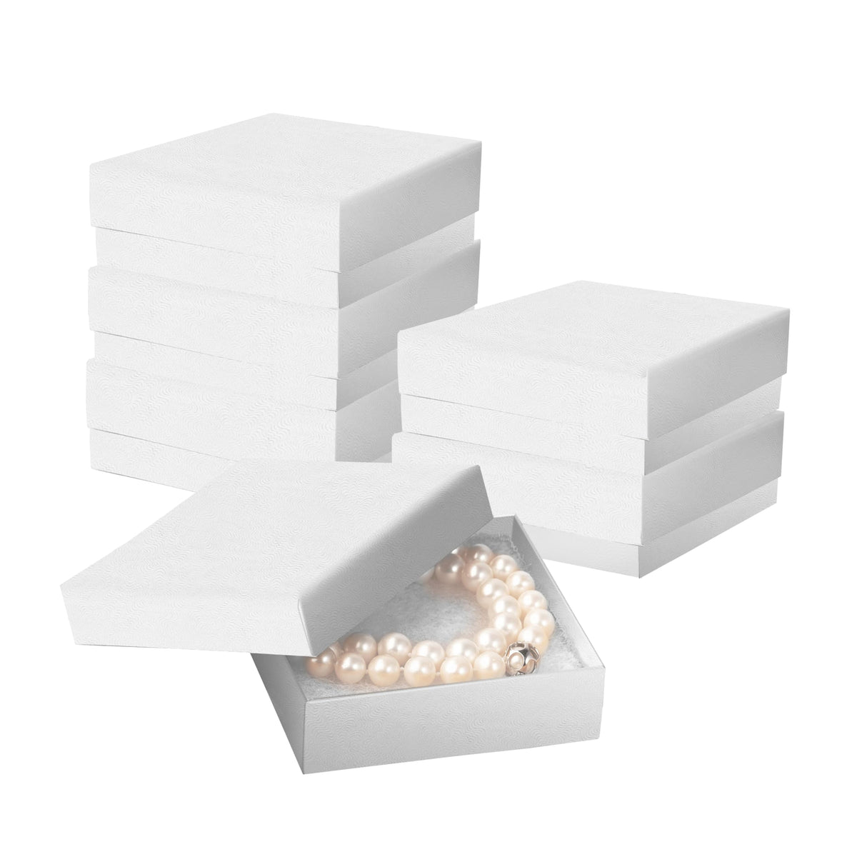 Prestige & Fancy Jewelry Gift Boxes 6 Pack 3.5x3.5x1 inch Cardboard Jewelry Box, Cotton Filled Small Gifts Boxes With Lids | For Earring, Bracelet, Necklace, Gift Card Boxes For Presents