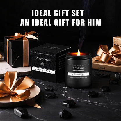 Mahogany Candle, Manly Scented Candles for Home, Masculine Candle Gifts for Men - 7oz Soy Candles for Home Scented, 50 Hours Burn Time, Perfect for Relaxing Home Fragrance